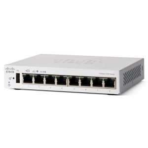 Cisco Catalyst 1200-8T-D Smart Switch, 8 Port GE, Ext PS, Desktop, Limited Lifetime Protection