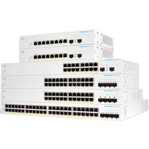 Cisco (CBS220-48T-4X), Business 220 Series CBS220-48T-4X - Switch - smart - 48 x 10/100/1000 + 4 x 10 Gigabit SFP+ (uplink) - rack-mountable