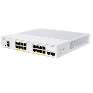 Cisco (CBS350-16P-E-2G), CBS350 Managed L3 Gigabit Ethernet Power over Ethernet (PoE) 1U Black, Grey